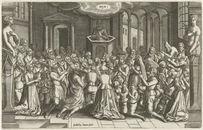 Dankzegging in een kerk na het ontzet van Leiden