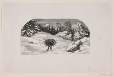 "Dansen i skoven". Illustration til 'Maanederne i Digt og Billede'