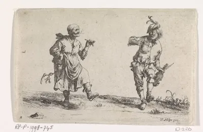 Dansende boer en boerin