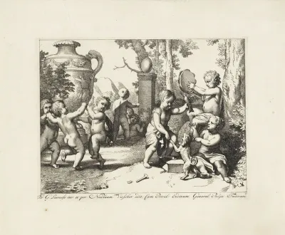 Dansende en musicerende putti