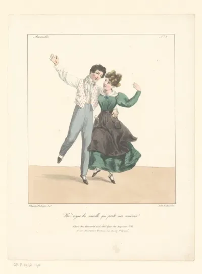 Dansende jonge man en vrouw