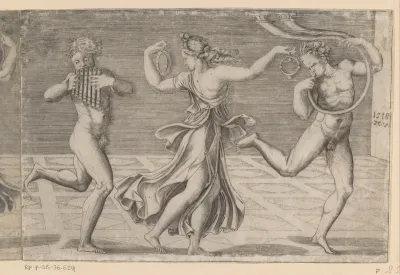 Dansende maenade en saters