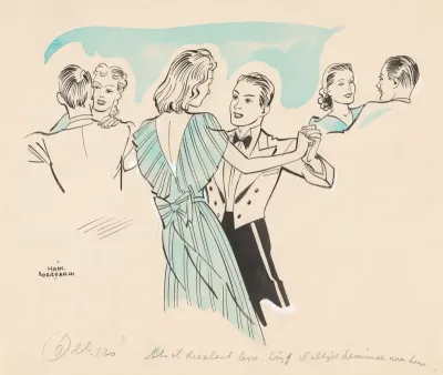 Dansende man en vrouw