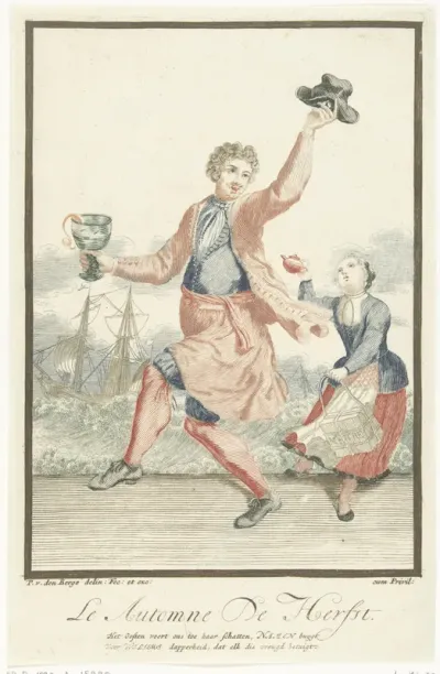 Dansende man met een roemer in zijn hand