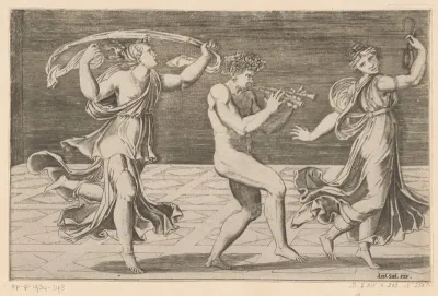 Dansende sater en maenaden