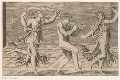 Dansende sater en maenaden