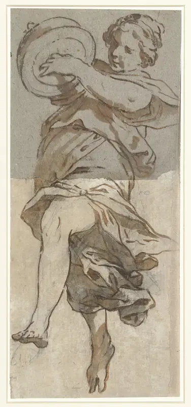 Dansende vrouw met bekkens