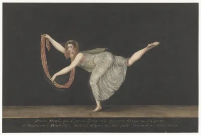 Danseres Annette Köbler, de pas-de-shawl uitvoerende