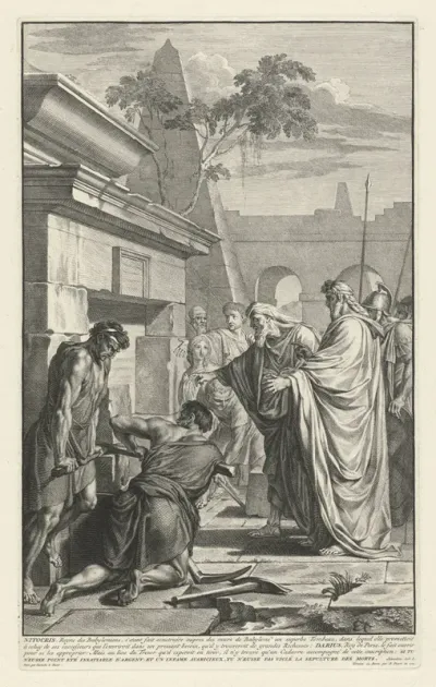 Darius laat het graf van Nitocris openen