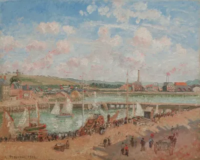 Darse de pêche et bassin Duquesne, Dieppe, après-midi ensoleillée