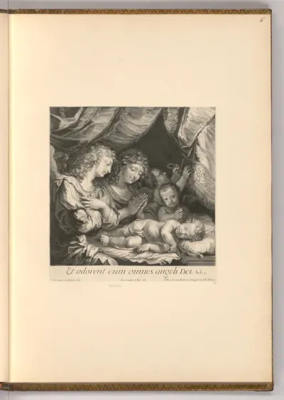 Das Christuskind von Engeln verehrt