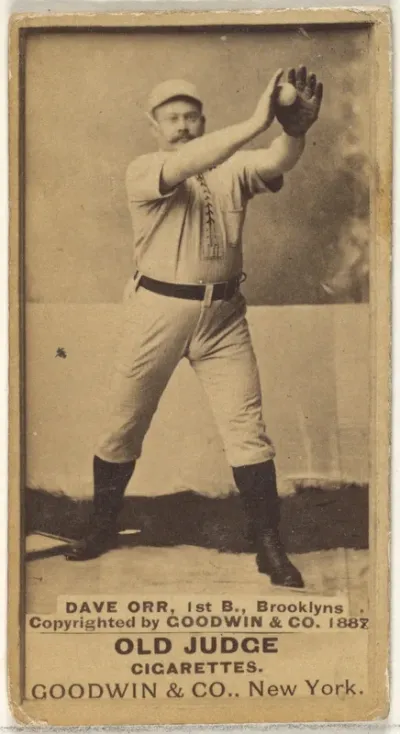 Dave Orr, 1st Base, Brooklyn Bridegrooms, from the Old Judge series (N172) for Old Judge Cigarettes