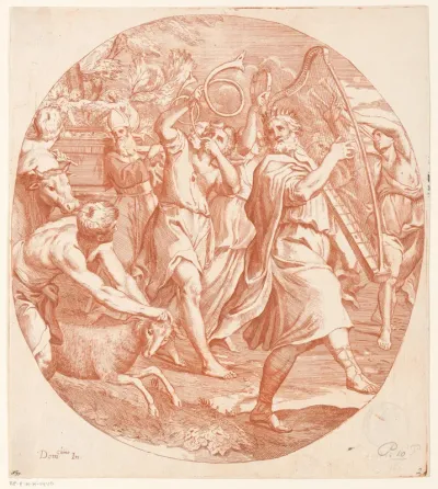 David danst voor de Ark des Verbonds