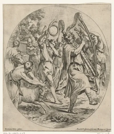 David danst voor de Ark des Verbonds
