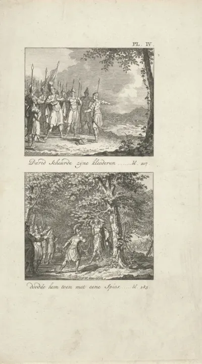 David hoort van de dood van Saul en Jonatan / Absaloms dood