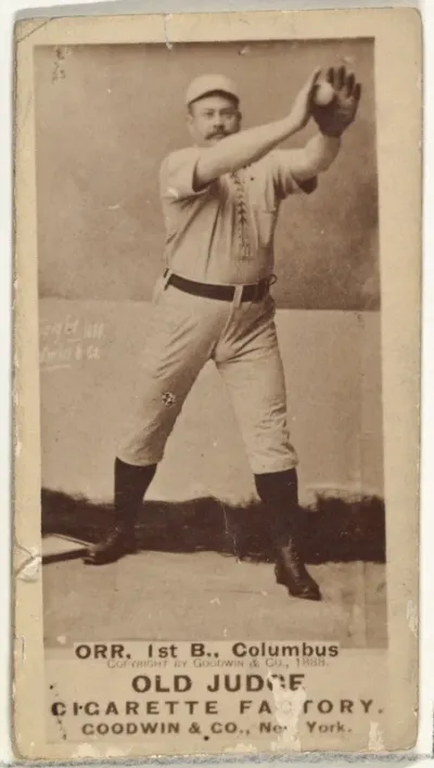 David L. "Dave" Orr, 1st Base, Cleveland, from the Old Judge series (N172) for Old Judge Cigarettes