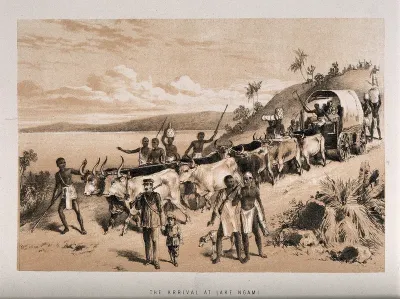 David Livingstone arriving at Lake Ngami in 1849