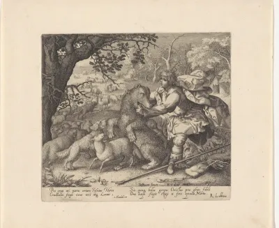 David met de beer en de leeuw