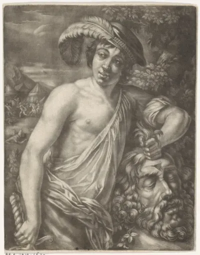 David met het hoofd van Goliath