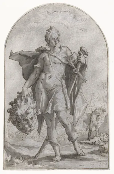 David met het hoofd van Goliath