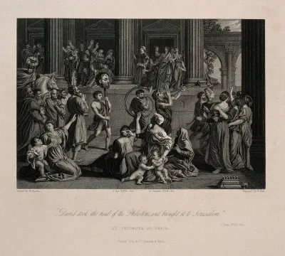 David parading the head of Goliath