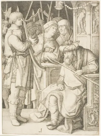David Playing the Harp Before Saul