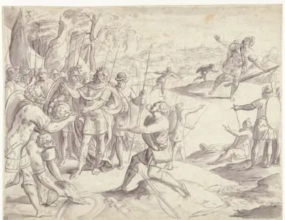 David vraagt aan Saul toestemming om tegen Goliath te mogen vechten