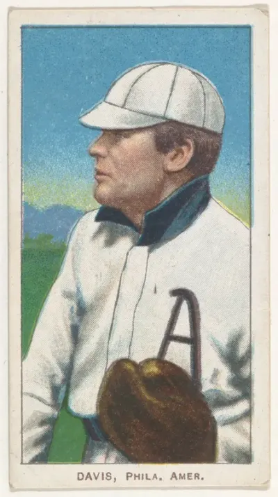 Davis, Philadelphia, American League, from the White Border series (T206) for the American Tobacco Company