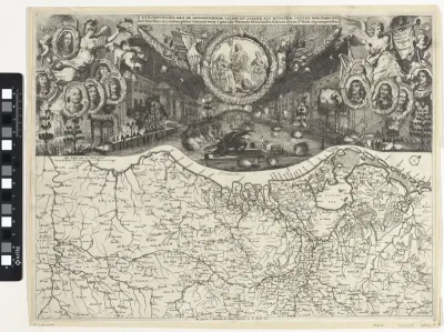 De 17 provincien met aangrenzende landen: Vuurwerk in Den Haag, 1674