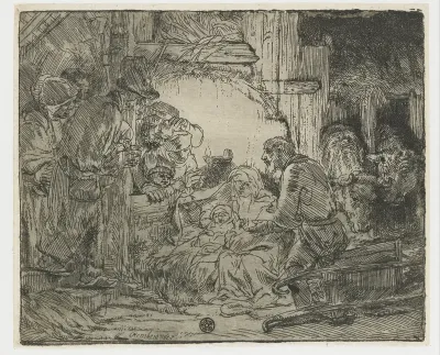 De aanbidding der herders: met de olielamp