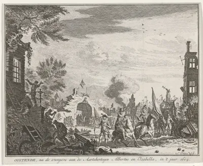 De aartshertogen bezoeken het verwoeste Oostende na de capitulatie, 1604