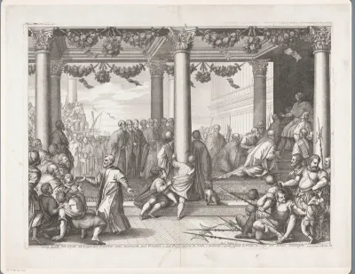 De ambassadeurs bij de bisschop en Doge van Venetië