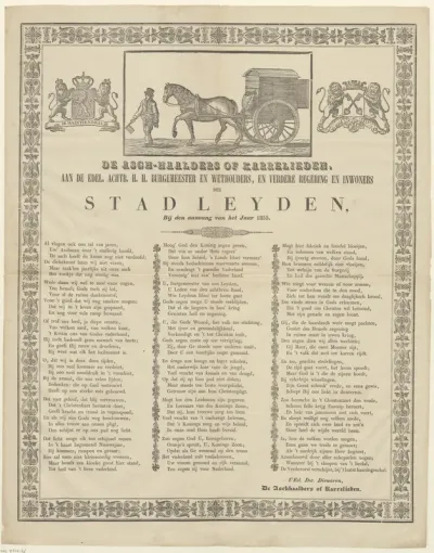 De asch-haalders of karrelieden aan de edel. achtb. H.H. Burgemeester en Wethouders, en verdere regering en inwoners der stad Leyden bij den aanvang van het jaar 1855.