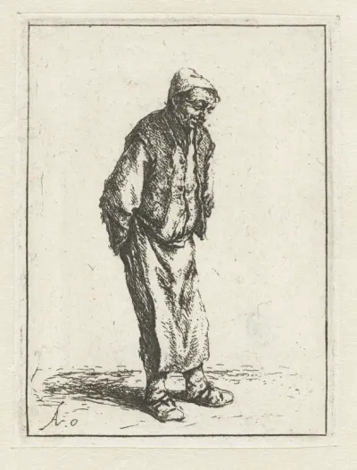 De bedelaar met de handen op den rug