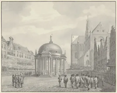 De beëdiging van het Regeringsreglement op de Grote Markt te Haarlem, 5 september 1787