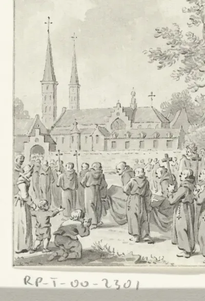 De begrafenis van St. Jeroen te Egmond, omstreeks 835