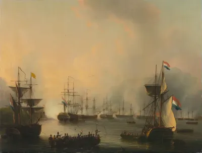 De beschieting van Palembang, Sumatra, 24 juni 1821