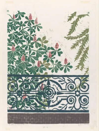 De blauwe balustrade