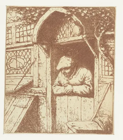De boer in de huisdeur
