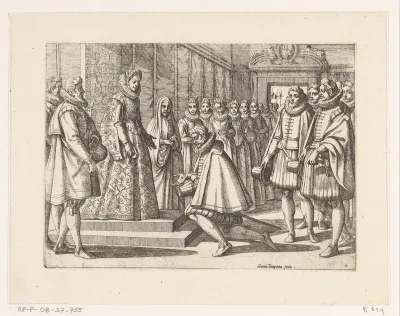 De boodschappers van Filips II van Spanje voor Margaretha van Oostenrijk