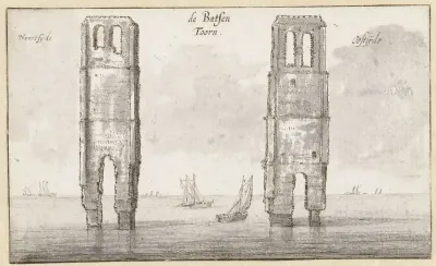 De bouwvallen van de toren van Bath in Zeeland