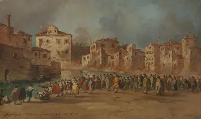 De brand in de wijk van San Marcuola, Venetië, 28 november 1789