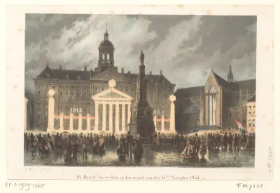 De Dam te Amsterdam, op den avond van den 16den November 1863