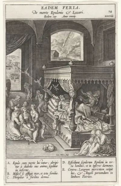 De dood van de rijke man en van Lazarus