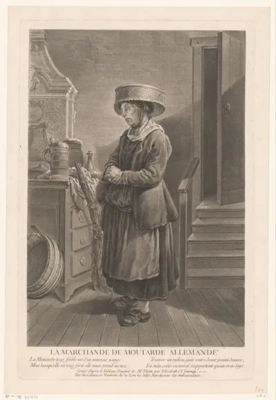De Duitse mosterdverkoopster