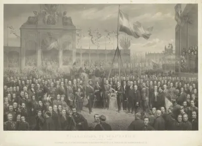 De eerstesteenlegging van Het Hationaal Monument