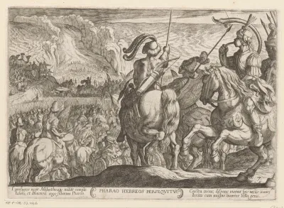 De Egyptenaren achtervolgen de Israëlieten door de Schelfzee