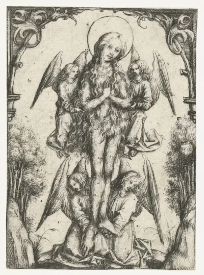 De elevatie van de H. Maria Magdalena met vier engelen
