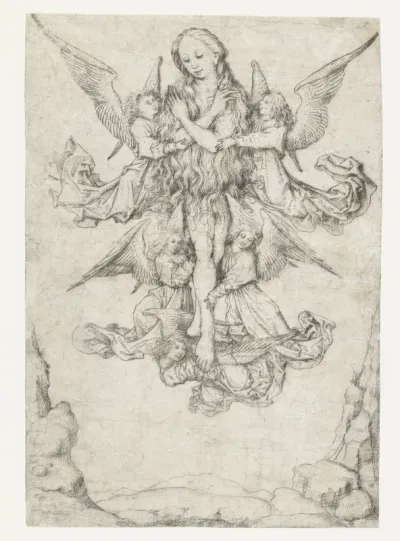 De elevatie van de H. Maria Magdalena met vijf engelen