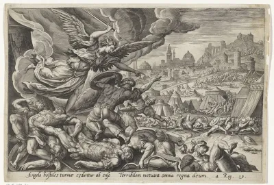 De engel van de Heer doodt de Assyriërs